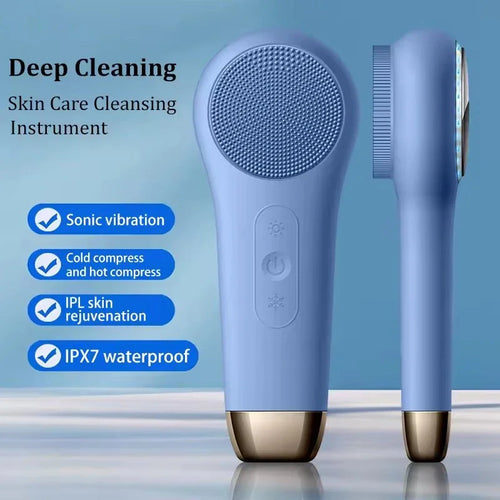 Electric Face Cleanser Facial Cleansing Brush Silicone Ultrasonic Vibration Deep Pores Blackhead Cleaning Washing Skin Massager
